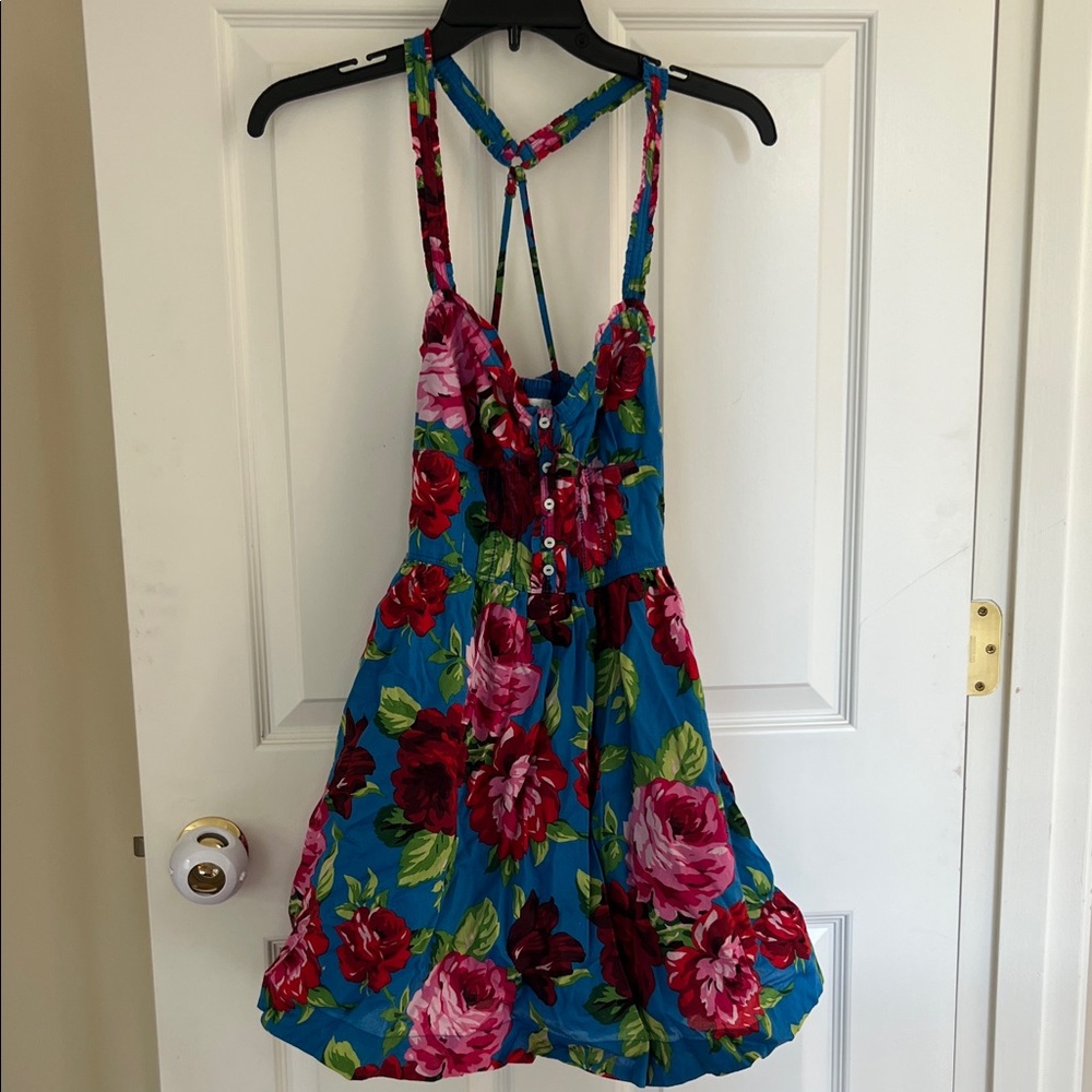 Abercrombie & Fitch Turquoise Floral Mini | Spaghetti Strap | XS | Summer